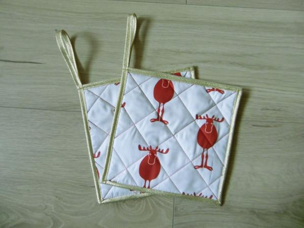 Topflappen Rentiere Weiß